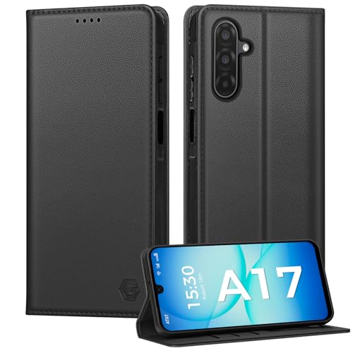 Kirnntca Handyhülle für Samsung Galaxy A17 5G/4G Hülle, Kartenfach Premium PU Leder Klapphülle Schutzhülle, Standfunktion Tasche Flip Case für Samsung Galaxy A17 5G/4G - Schwarz