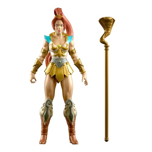 Masters of the Universe Origins Teela-Actionfigur 200X aus der Cartoon-Kollektion, ca. 14 cm große Motu-Heldin der 1980er, Pferdeschwanz-Frisur, detailreiches Design und Stab, JHK00