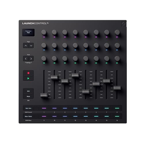 Novation Launch Control XL 3 – USB-Stromversorgung, MIDI-Bedienoberfläche und Mixer für DAW- und Hardware-Integration mit 8 Fadern, 24 Endlosdrehreglern, 5-Pin-MIDI-E-A und Musiksoftware-Bundle