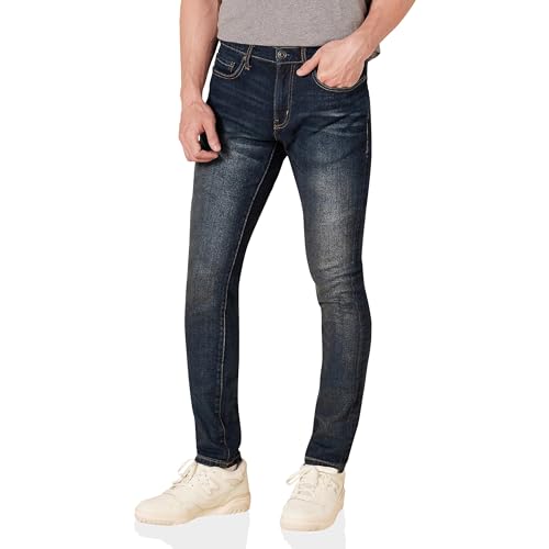 Amazon Essentials Herren Stretchjeans, Skinny-Passform - Auslauffarben, Dunkle Waschung, 32W / 32L