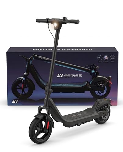 LAELIN R350 R450 E Scooter mit Straßenzulassung, 20 km/h 500W Motor, 35-45 km Reichweite, 10 Zoll Gel-Vakuumreifen, TCS Traktionskontrolle, Doppelbremse, klappbarer (Max. 45 km Reichweite,R450)
