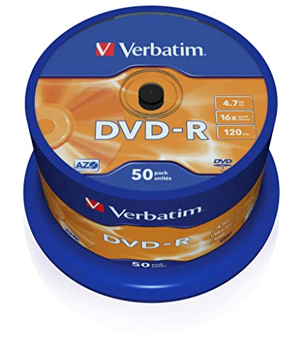 Verbatim DVD-R AZO 4,7GB - 16-fache Brenngeschwindigkeit - 50er Spindel - mattsilber