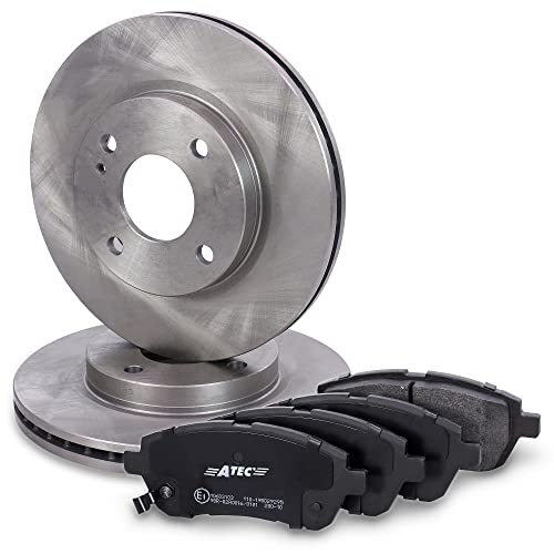 ATEC Germany Bremsenset Vorderachse inkl. Bremsscheiben Ø 258 mm Belüftet + Bremsbeläge Vorne Kompatibel mit FORD FIESTA Mk6 (CB1, CCN), FIESTA Mk6 Van
