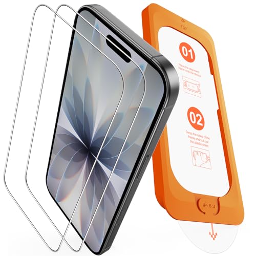OMOTON für iPhone 17 Panzer Schutz Glas [TOP Stoßfest] 9H Härte Schutzfolie mit Auto-Installation, Anti-Kratzer, Bläschenfrei, Hüllenfreundlich, 2 Stück