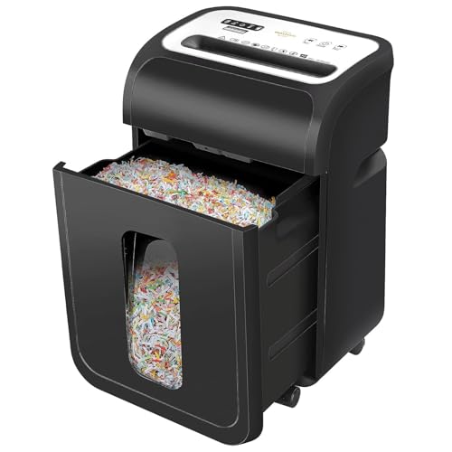 VidaTeco Aktenvernichter 15 Blatt Kreuzschnitt P-4 20L 60min-58dB für Büro