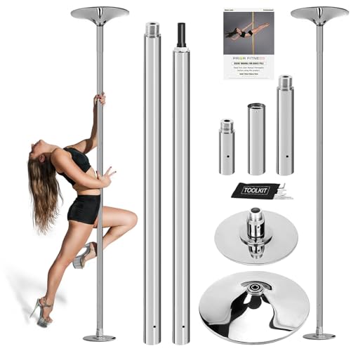 45MM Dance Pole Stange - Hochwertige Höhenverstellbare Poledance Stange für das Tanzen im Innenbereich, mit statischer & drehbarer Funktionalität - Robustes Design für Zuhause, Fitnessstudio