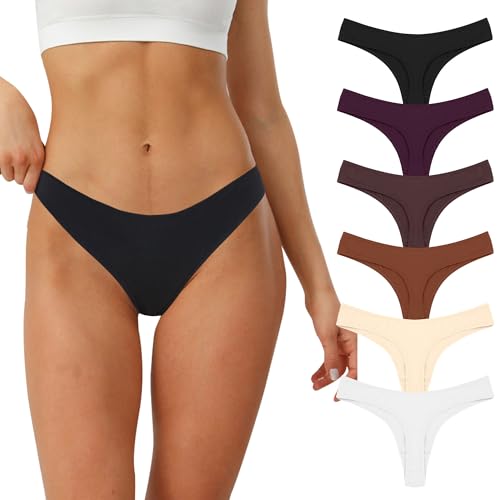 Lakpoau String Tanga Damen Baumwolle String Damen Tangas Unterwäsche Frauen Strings Set Unterhosen Sexy Slips Panty Thong Underwear Women Panties 6er-Pack MU3-S-6