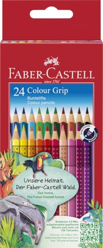Faber-Castell - Buntstifte Set Colour Grip, 24 Malstifte bruchsicher