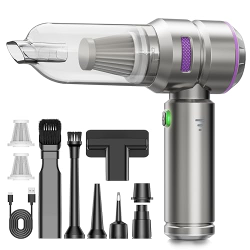 KITBEZN Handstaubsauger, 26000PA Handstaubsauger Akku Kabellos, 4-in-1 Autostaubsauger Stark, 3-Gang Mini Staubsauger mit Bürstenloser Motor per Auto, Haus, Tierhaare, Sofa Reinigung