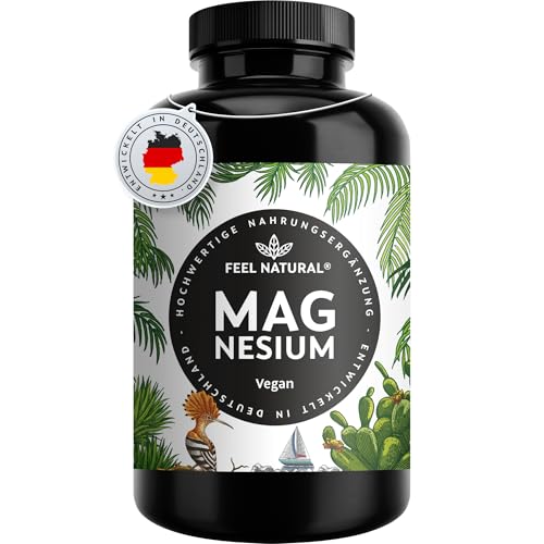 Magnesium hochdosiert Kapseln - 365 Stück (Jahresvorrat) - 664mg je Kapsel, davon 400mg elementares Magnesium - höherer Gehalt als andere Magnesiumformen - Laborgeprüft & Vegan