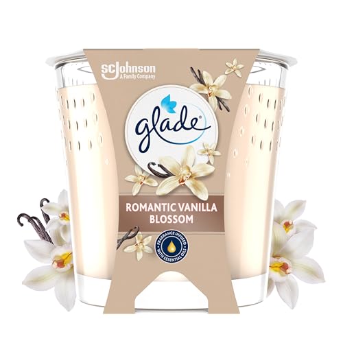 Glade Duftkerze, Romantic Vanilleblüte, angereichert mit ätherischen Ölen, vegan, 30-Stunden-Duft, 1 Kerze