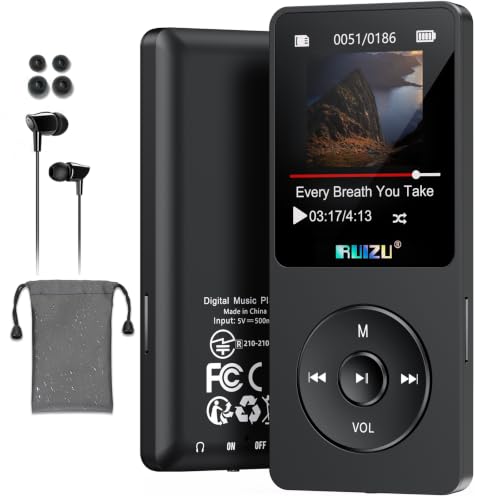 RUIZU MP3 Player 64GB Bluetooth 5.3 mit Tastensteuerung