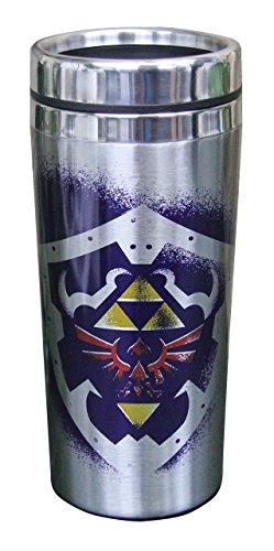 Paladone The Legend of Zelda Metall-Tumbler - Offiziell lizenziert, doppelwandiger Edelstahl-Reisebecher für heiße & kalte Getränke, Geschenk für Zelda-Gamer, 450 ml (16 Fl Oz)