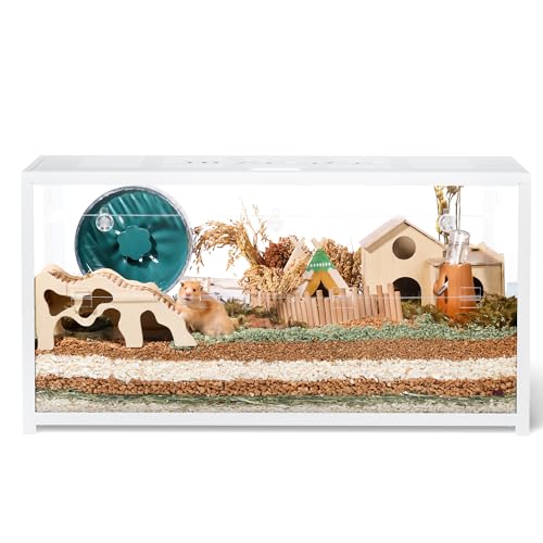 BUCATSTATE Hamsterkäfig Metall 2,0 - Kleintierlebensräume Groß Stapelbar mit Doppeltür 100L x 50W x 52,5H cm für Zwerghamster, Nager, Mäuse (0,5m², Weiß)
