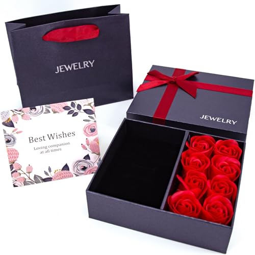 Rose Schmuck Geschenkbox, Rose Geschenkbox, Schmuckkästen für Ring Ohrring Halskette Armband, Blume Box für Schmuck und Geschenken