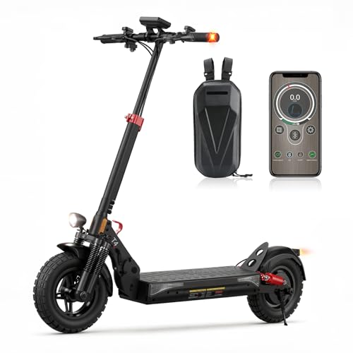 E Scooter mit Straßenzulassung mit Max 70KM Reichweite,10 Zoll Offroad Luftreifen Elektroroller mit Sechs komfortable Stoßdämpfer,Faltbarer E Roller Offroad Belastung bis 150 KG,APP-Sperre Fahrzeug
