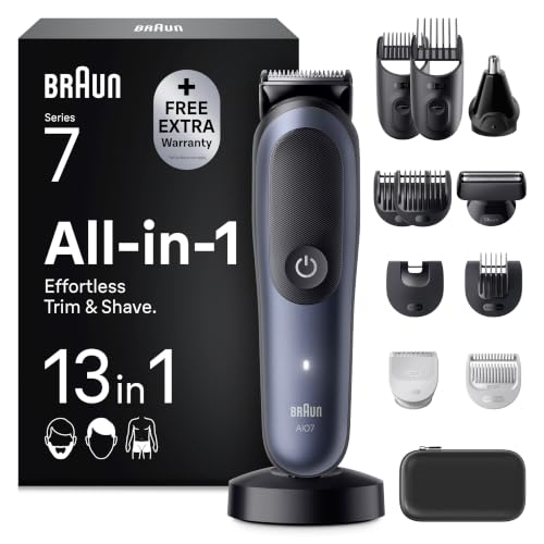 Braun Multigroom All-in-One Series 7, 13-in-1 Trimmer-Set 7, AIO7565, Blau