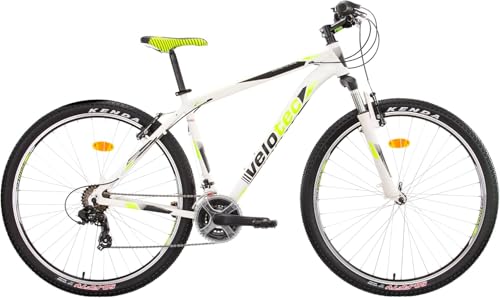 Multibrand Distribution Probike PRO 29 Zoll Fahrrad Mountainbike 21 Gang, Herren, Damen geeignet ab 175-190 cm (weiß Grün)