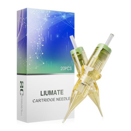 LIUMATE Tattoo Nadeln 20 stück # 12 Standard 1RL Round Liner Patronen Nadeln Einwegnadeln Professionelle Tattoo Cartridge Nadeln für Tattoo Maschine Stift (1201RL)