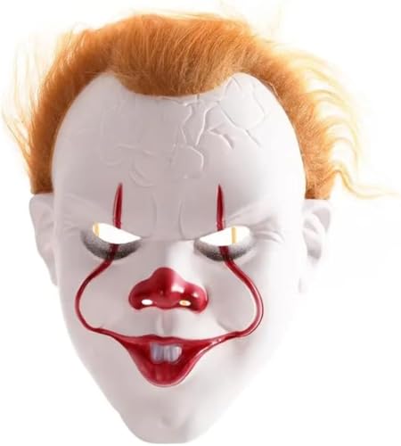 Fartoni Horror Clown Maske Oder Halloween-Maske. Halloween Kostüm Terror. Realistische Horror-Clown-Maske. Killerclown-Masken. Killer Clown Kostüm Terror Perücke