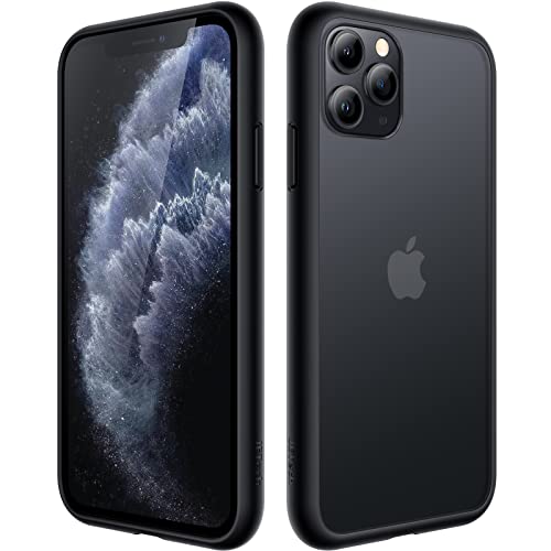 JETech Matt Hülle für iPhone 11 Pro Max 6,5 Zoll, Stoßfest Militärstandard FallSchutz Handyhülle, Mattierte Durchscheinende Rückseite Schutzhülle, Anti-Fingerabdruck (Schwarz)