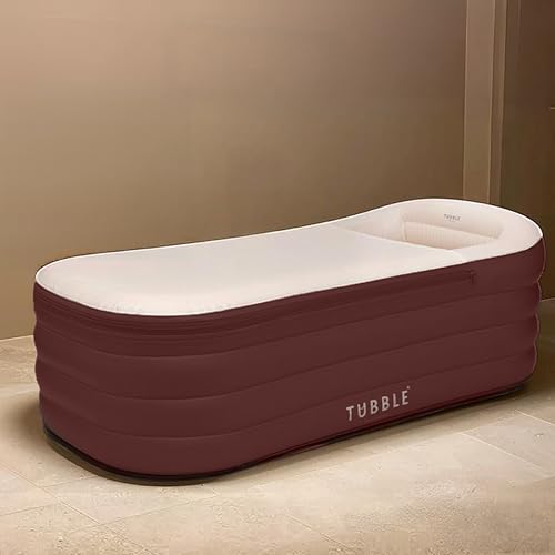 Tubble® Royale Badewanne Aufblasbar Deep Burgundy 255 Liter - Faltbare Badewanne für Erwachsene bis 188 cm, Aufbau in 1min, Für Indoor und Outdoor, Home Spa & Eisbad