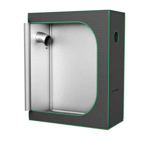 FIVMEN Growzelt 120x60x150 cm Grow Tent mit Reflektierende Mylar Lichtdicht Wasserdicht Zuchtzelt Growroom Gewächshaus für Homegrowing Pflanzen Wachsen Raum