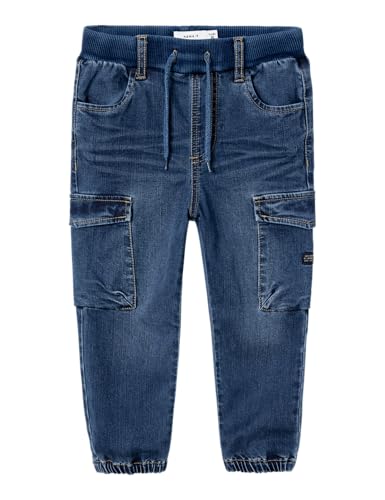 Name IT Jungen Nmmben Baggy R Cargo 9770-yt Noos Jeanshose, Dark Blue Denim, 104 EU