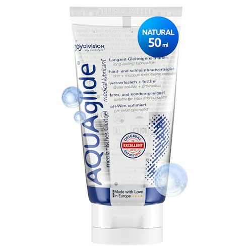 JOYDIVISION AQUAglide 50 ml Gleitgel Natural, Geruchsneutral & transparent, wasserbasiertes & kristallklares Gleitmittel, Für Latex-kondome geeignet, Ph-optimiert