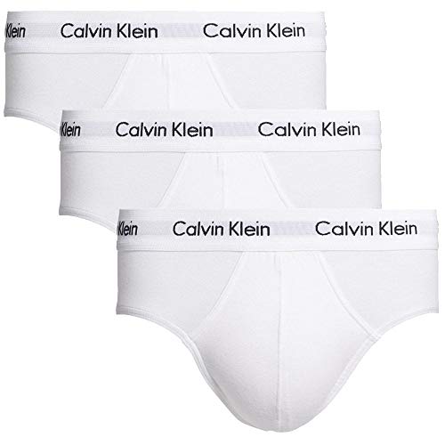 Calvin Klein Herren 3er Pack Unterhosen Hip Briefs Unterwäsche, Weiß (White), M