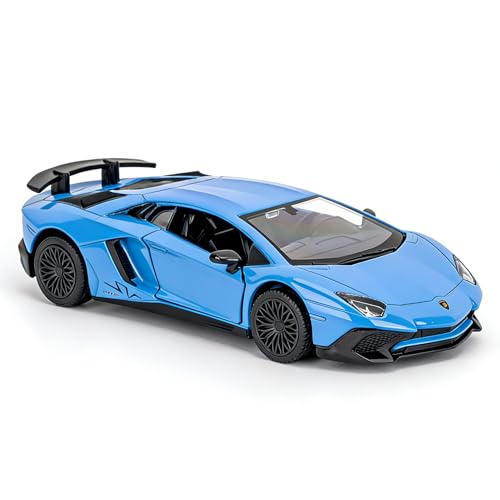TGRCM-CZ 1/36 Skala Lamborghini Aventador LP700-4 Casting Car Modell, Zink Legierung Spielzeugauto für Kinder, Pull Back Fahrzeuge Spielzeugauto für Kleinkinder Kinder Jungen Mädchen Geschenk(Blau)