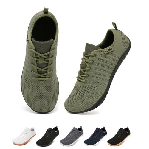 Merdoo Barfuss Schuhe Damen Barfußschuhe Herren Barfuß Sneaker Barefoot Squat Shoes Deadlift Schuhe Minimalistische Walkingschuhe Turnschuhe Grün 39