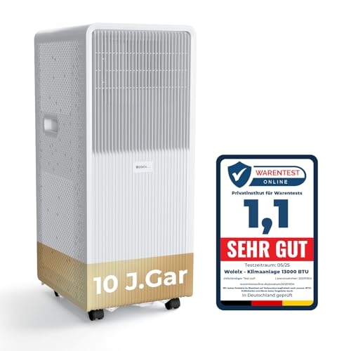 Mobile Klimaanlage 13200 BTU, Klimaanlage Mobil mit Abluftschlauch, Mobiles Klimagerät leise 58dB, mit Timer