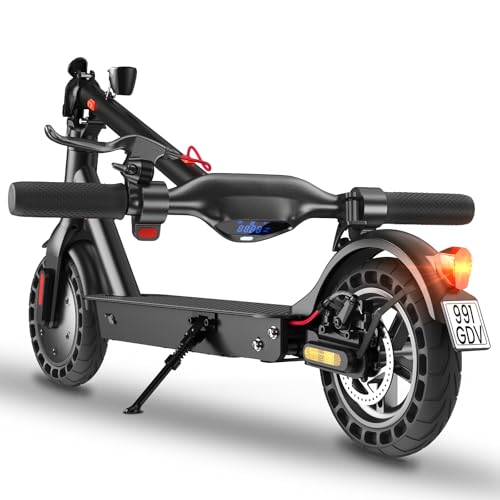 E Scooter mit Straßenzulassung Max 40 km Reichweite mit App,10 Zoll Elektroroller mit Wabenreifen Duales Bremssystem und Doppelfederung 20km/h,Elektro Scooter bis 120kg für Herren Damen