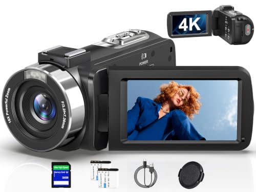 Videokamera Camcorder 4K 80MP Nachtsicht 18X Digitalzoom Vlogging Camera