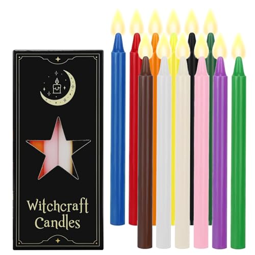 Ovaletta 12 Stabkerzen Bunt, Kleine Kerzen Höhe 16 cm ø 1,2 cm, Kleine Stabkerzen, Bunte Kerzen, Rituals Kerze, für Tisch Dekoration, Geburtstag, Vigil Kerzenschein, Bankett, Hochzeit