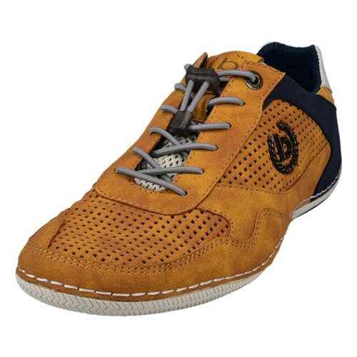 bugatti man Herren Mokassins, Männer Schnürer, Wechselfußbett,straßenschuhe,Freizeitschuhe,Derby schnürung,sportlich,Yellow (5000),44 EU/EU UK