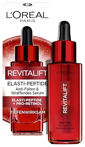 L'Oréal Paris Straffendes Serum für Frauen: verleiht der Haut mehr Elastizität & Straffheit & Feuchtigkeit mit Pro-Elastin & Hyaluronsäure & Adenosin, Revitalift, 1x 30ml