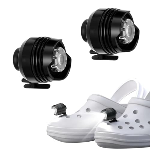 2 x wiederaufladbare LED-Schuhe Crocs mit 3 Beleuchtungsmodi, IPX5 wasserdicht, für Erwachsene und Kinder, Laufen, Joggen, Camping, Lesen