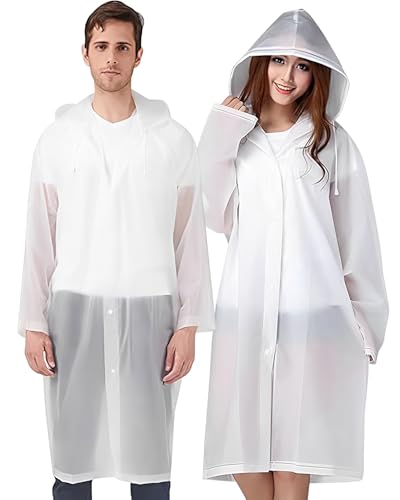 Cosowe Regenponcho Regenmantel für Damen Herren, 2 Stück Regenbekleidung Regencape Regenjacke Wasserdicht für Disney, Wandern, Radfahren, Camping und Reisen