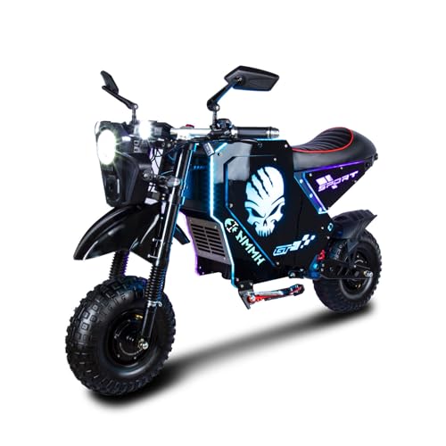 HWWH S10 Elektro Motorrad Erwachsene, E-Chopper E-Roller Doppelantrieb Nabenmotor 72V50Ah Lithium-Akku 120 km Max Reichweite, NFC-Start und 14-Zoll-All-Terrain-Reifen