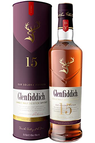 Glenfiddich 15 Jahre Single Malt Scotch Whisky Solera mit Geschenkverpackung, 70cl – ein sensationelles Whisky-Geschenk