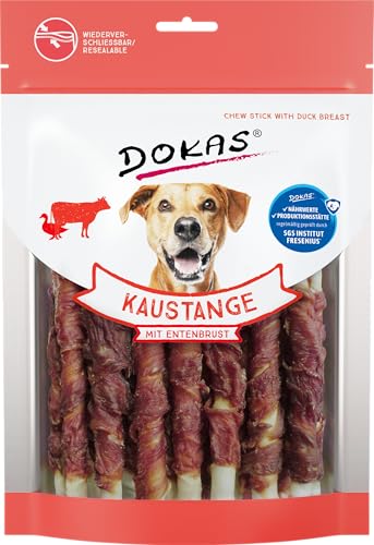 DOKAS Kaustange mit Entenbrust – Getreidefreier Premium Kausnack für Hunde – 9 x 200 g