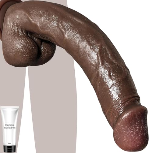 30CM XXL Dildos Schwarz Realistische Dildo Sexspielzeuge Realistischer Black Dilos für Frauen G-Punkt und Anal mit starkem Saugnapf große Erwachsenen-Penis Sexspielzeuge für Frauen Männer und Paare