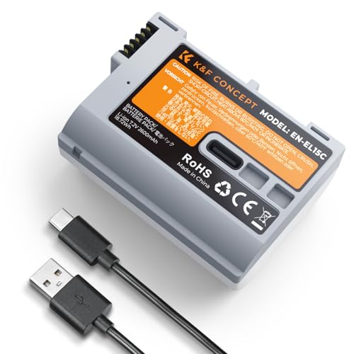 K&F CONCEPT EN-EL15C 2600mAh Kamera-Akku mit großer Kapazität und Typ C Direktladeschnittstelle für Nikon Z7 II, Z6 II, Z5, D850, D810, D810A, D780, D750, D610, D500, D7500