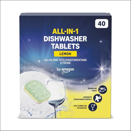 by Amazon - All-In-One Spülmaschinentabs Zitrone, 40 tabs