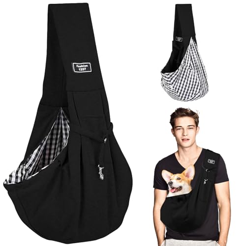 Hundetragetasche, Transporttasche für Hunde und andere Haustiere bis 7.5 kg, Hunde Umhängetasche Tragetasche Hund Verstellbare für Spaziergang Aktivitäten im Freien und Ausflüge
