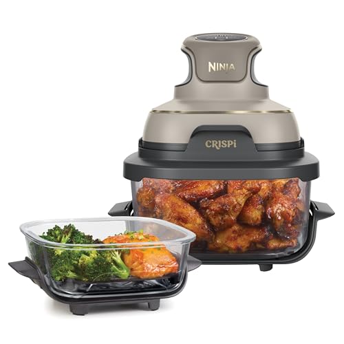 Ninja CRISPi tragbare Air fryer Heißluftfritteuse, Stone Gold FN101EUSTGD
