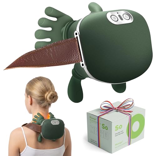 Nackenmassagegerät Kabellos, 4D Massagegerät Nacken, 3 Massagestufen 2 Temperaturstufen, Elektrisch Massagegeräte Mit Wärme Für Rücken Schulter, Für Frauen Männer Hand, Entspannen Sie Ihre Muskeln