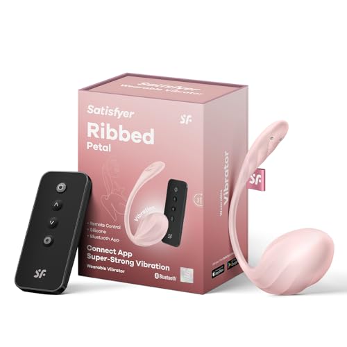 Satisfyer Ribbed Petal Connect App | G-Punkt-Vibrator | Ferngesteuerter tragbarer Vibrator | Wiederaufladbares Sex-Spielzeug | Wasserdicht (IPX7) | Hautfreundliches Silikon in Farbe Rosa